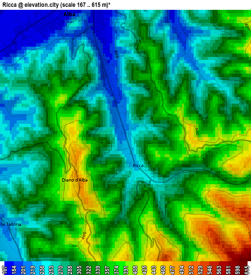 Ricca elevation map