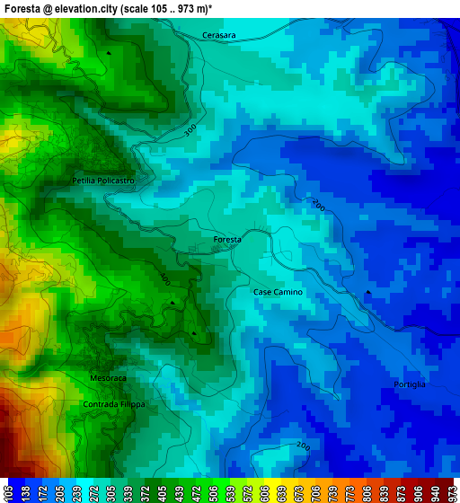 Foresta elevation map