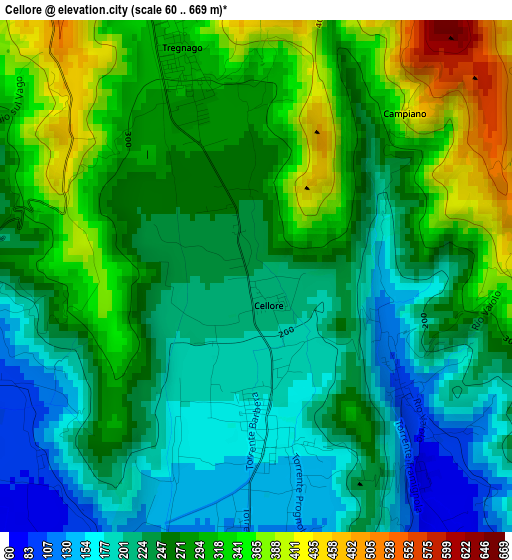 Cellore elevation map