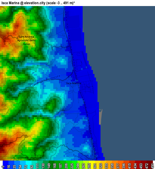 Isca Marina elevation map