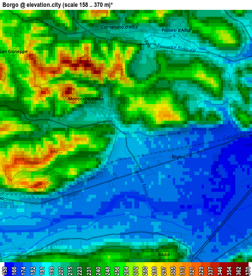 Borgo elevation map