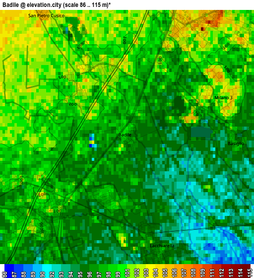 Badile elevation map