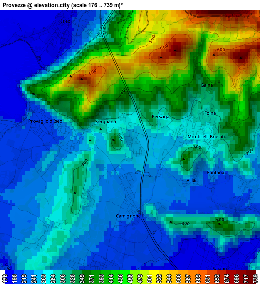 Provezze elevation map