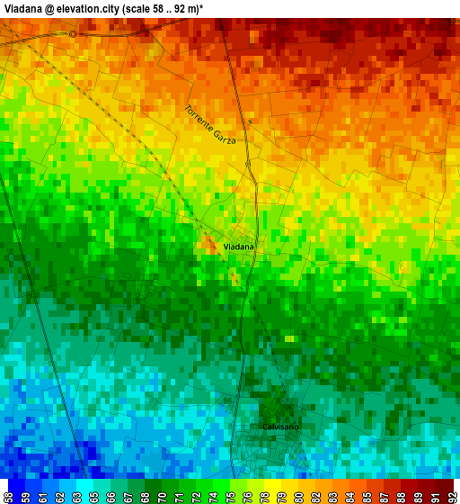 Viadana elevation map