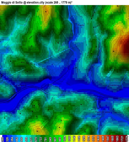 Moggio di Sotto elevation map