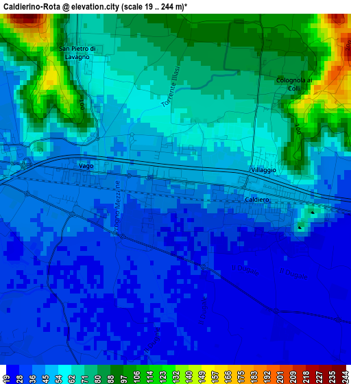 Caldierino-Rota elevation map