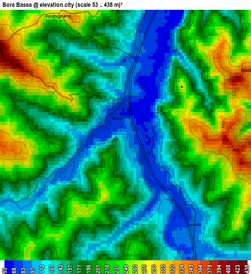 Bora Bassa elevation map