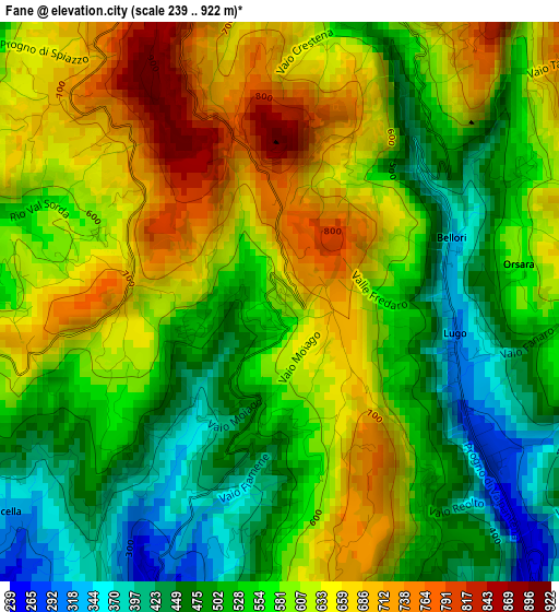 Fane elevation map