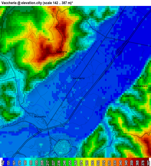 Vaccheria elevation map