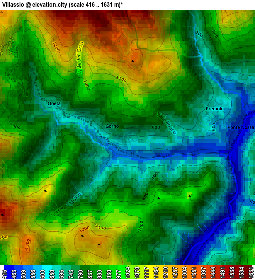 Villassio elevation map