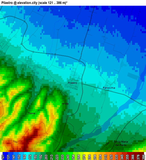 Pilastro elevation map