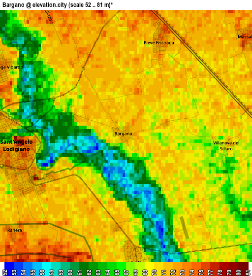 Bargano elevation map