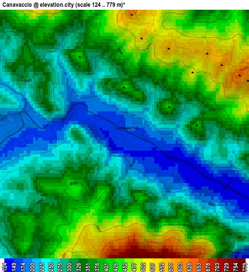 Canavaccio elevation map