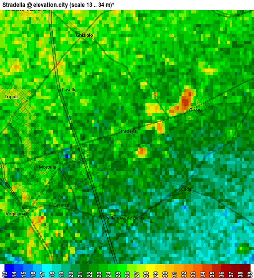 Stradella elevation map