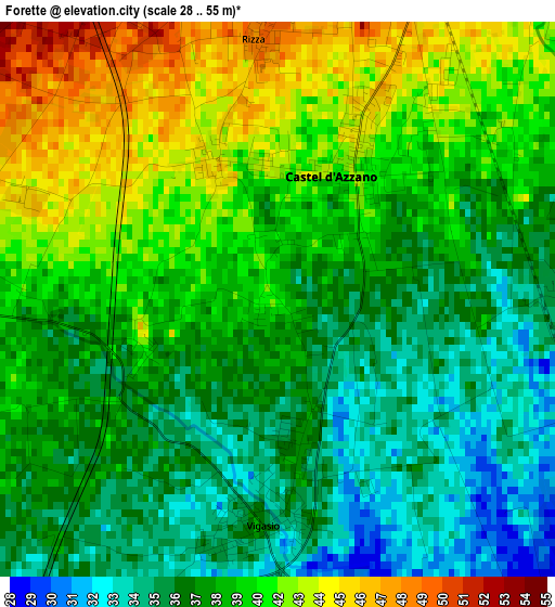 Forette elevation map