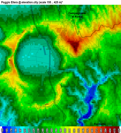 Poggio Ellera elevation map