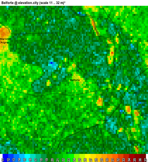 Belforte elevation map