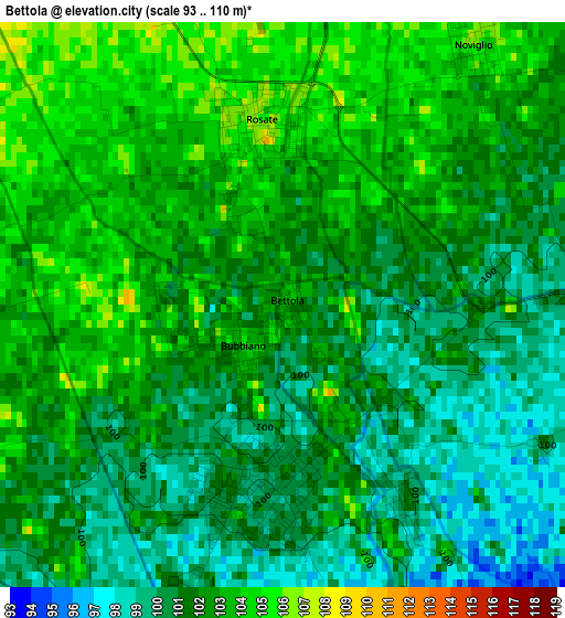 Bettola elevation map