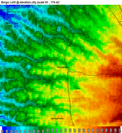 Borgo Lotti elevation map