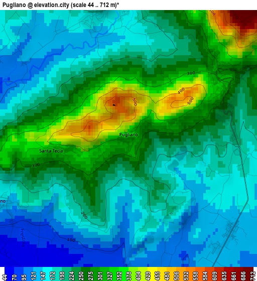 Pugliano elevation map