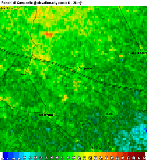 Ronchi di Campanile elevation map