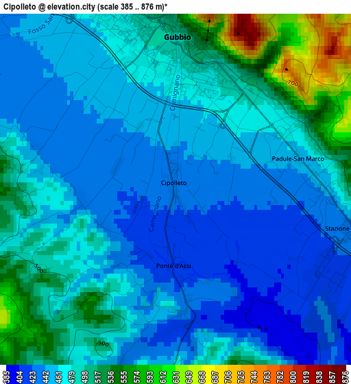 Cipolleto elevation map