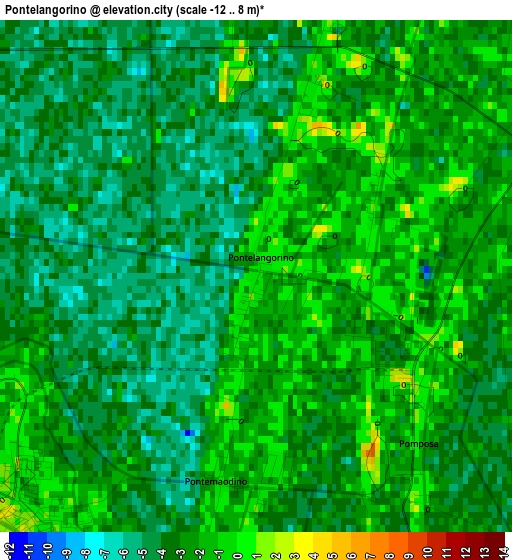 Pontelangorino elevation map