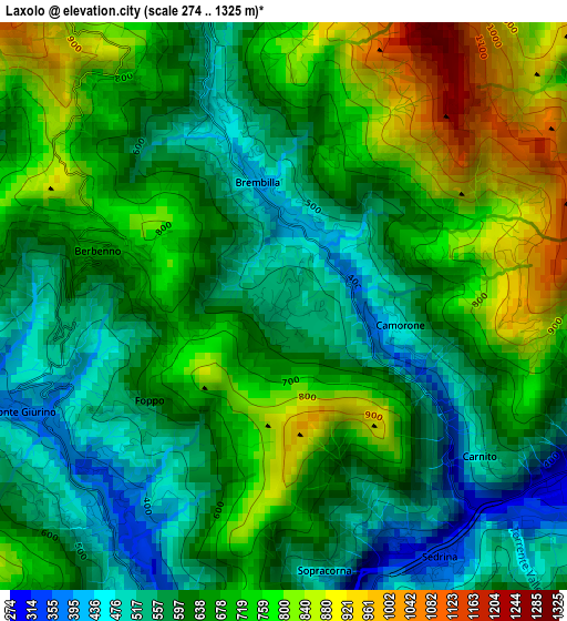 Laxolo elevation map