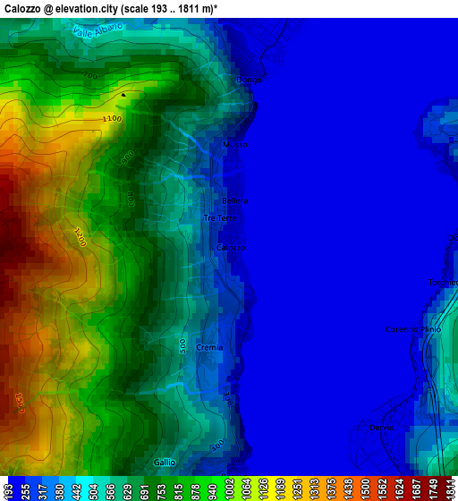 Calozzo elevation map