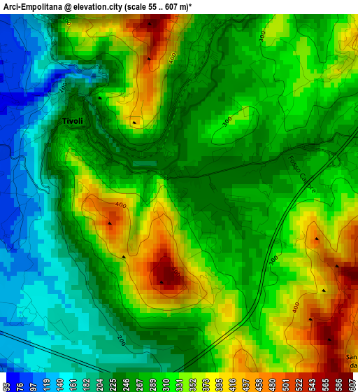 Arci-Empolitana elevation map