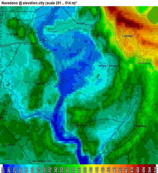 Navedano elevation map