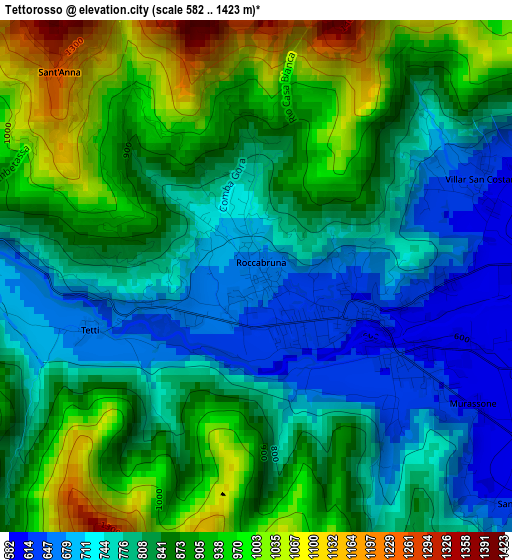 Tettorosso elevation map