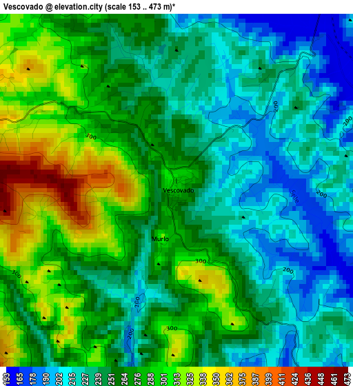 Vescovado elevation map