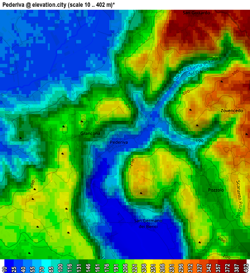 Pederiva elevation map