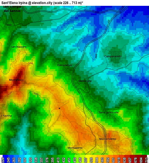 Sant'Elena Irpina elevation map