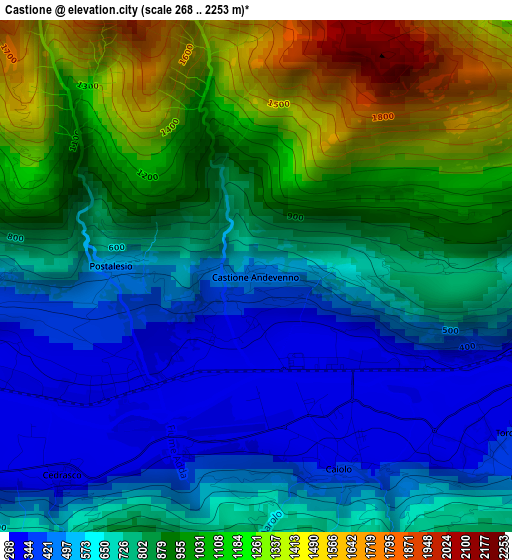 Castione elevation map