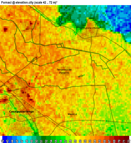 Fornaci elevation map