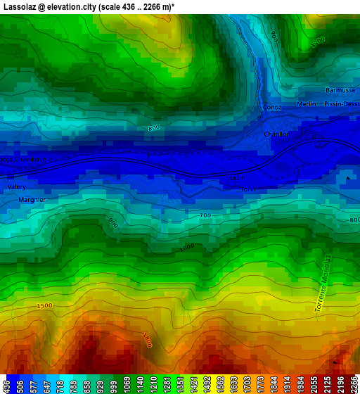 Lassolaz elevation map