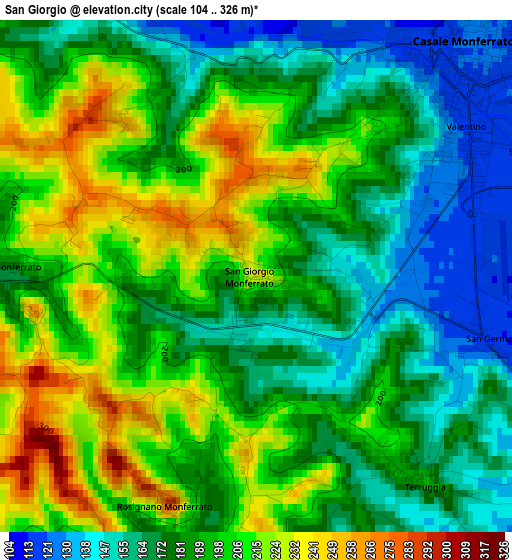 San Giorgio elevation map