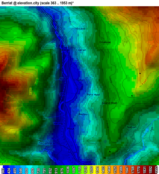 Berriat elevation map