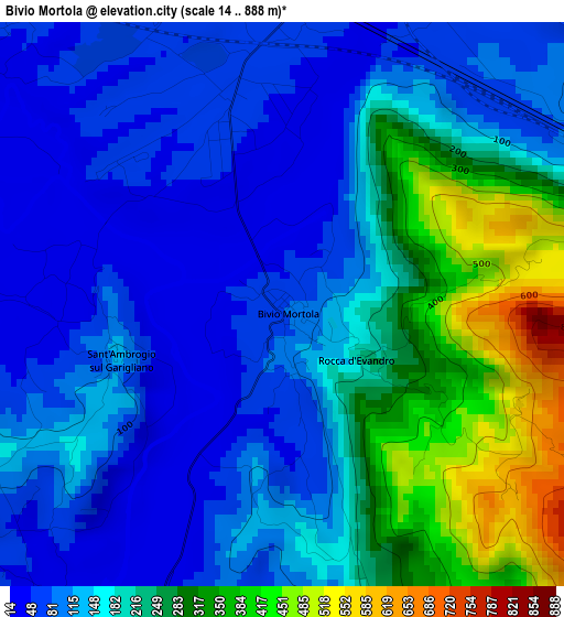 Bivio Mortola elevation map