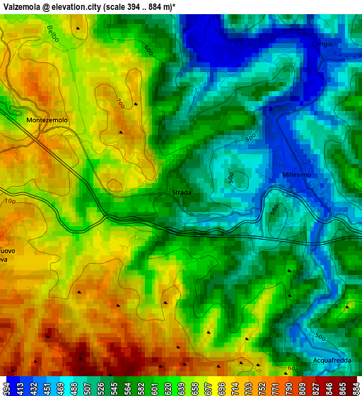 Valzemola elevation map