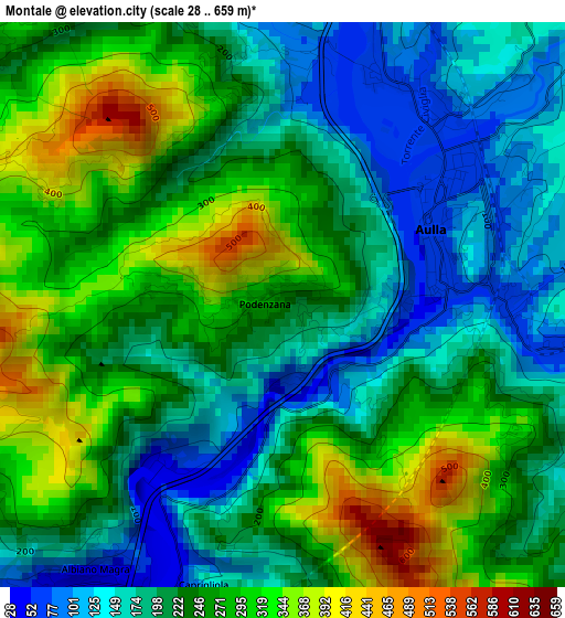 Montale elevation map