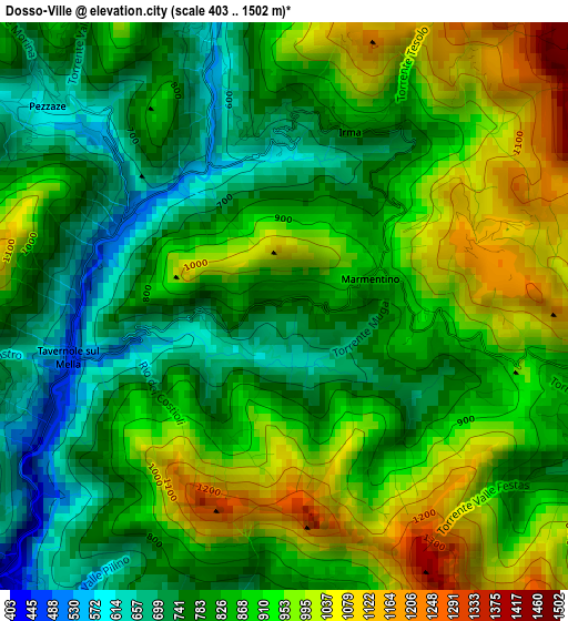 Dosso-Ville elevation map