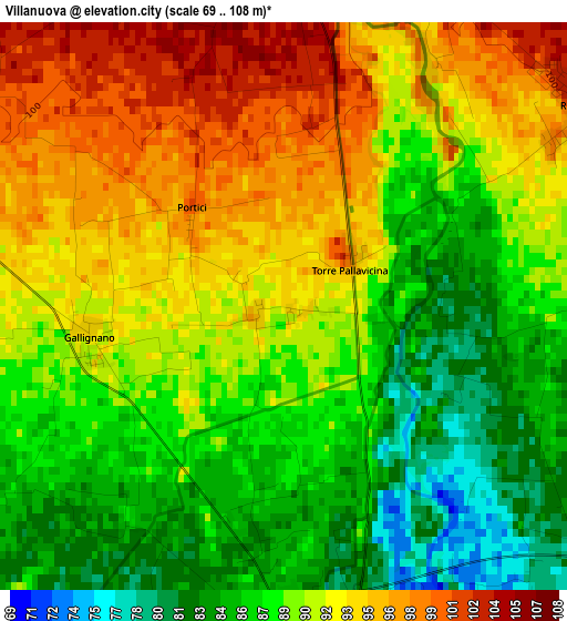 Villanuova elevation map