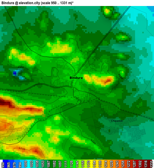 Bindura elevation map