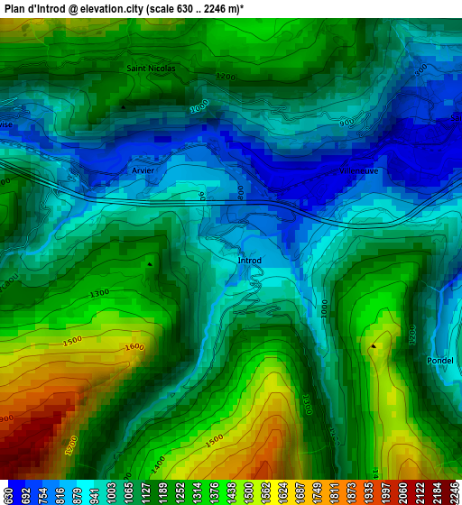 Plan d'Introd elevation map