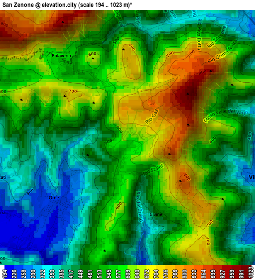 San Zenone elevation map