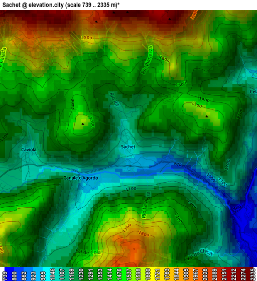 Sachet elevation map