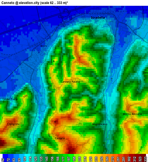 Canneto elevation map